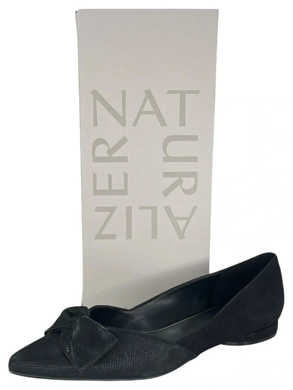 Naturalizer Havana Bow Black Leather Womens Flats Size 9.5M